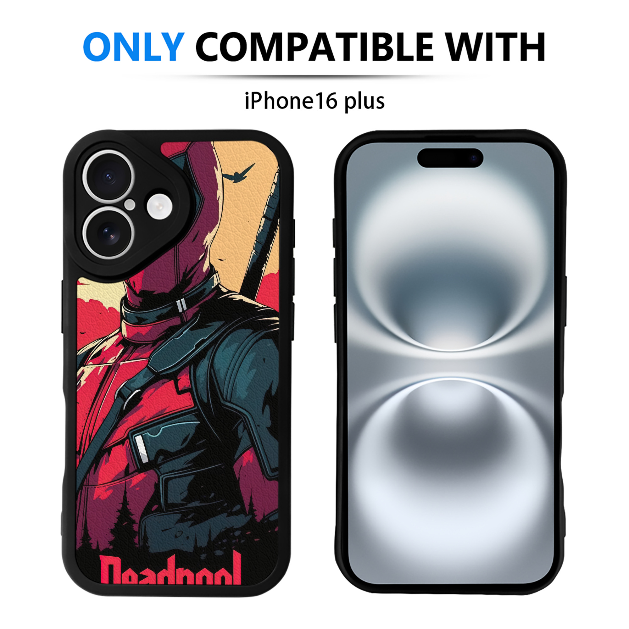 （画像用） Deadpool デッドプール 【iPhone 16シリーズ対応】シリコンスマホケース（レザー調） 材質：シリコン